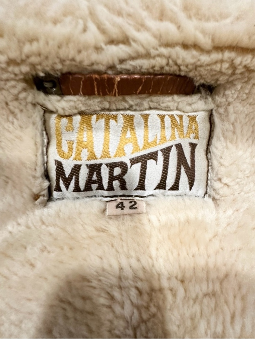 Vtg 70s Catalina Martin Corduroy Jacket Brown Sherpa Ranch Western Chore Coat 42 - Picture 2 of 8